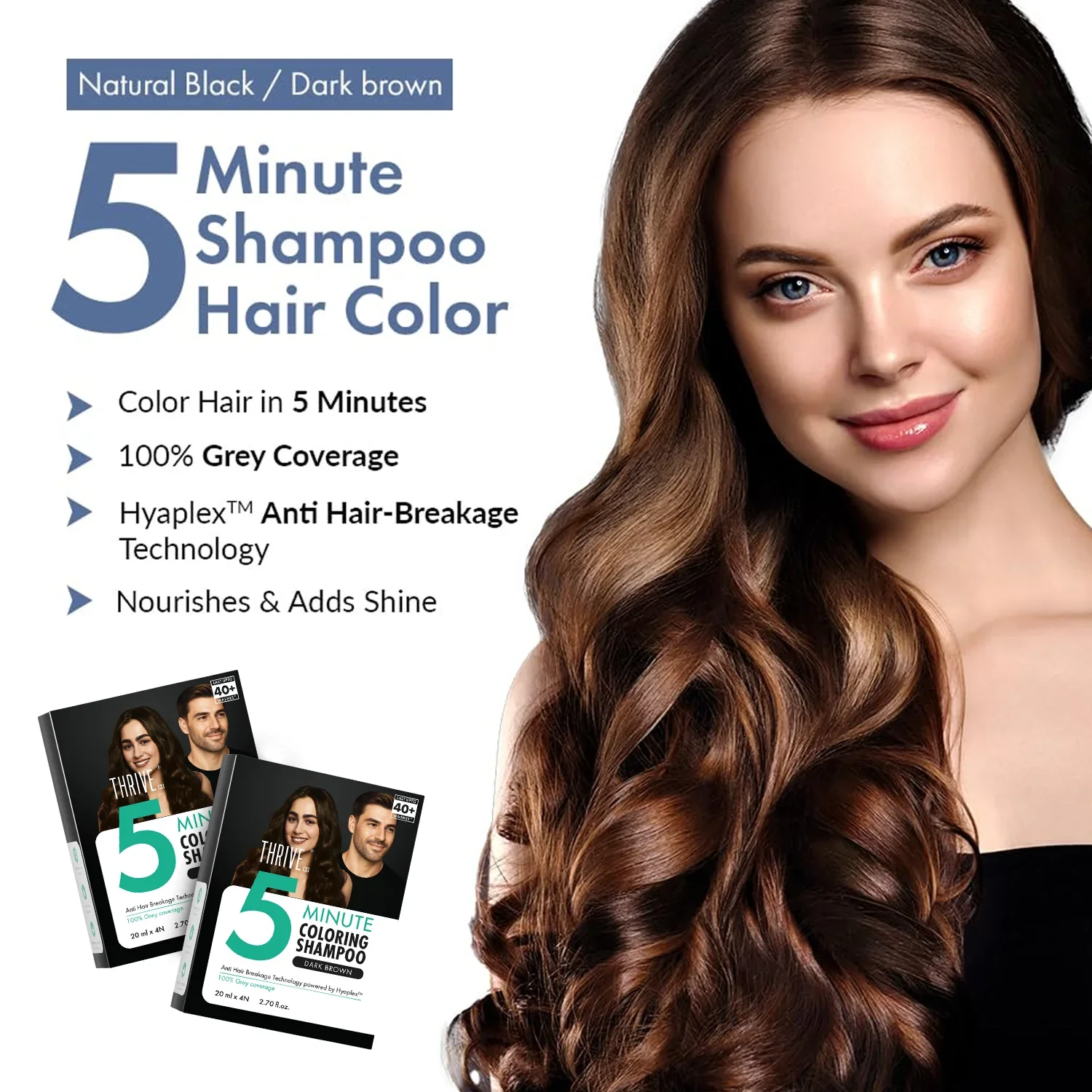 Dark Brown Coloring Shampoo, 80ml - Image 6